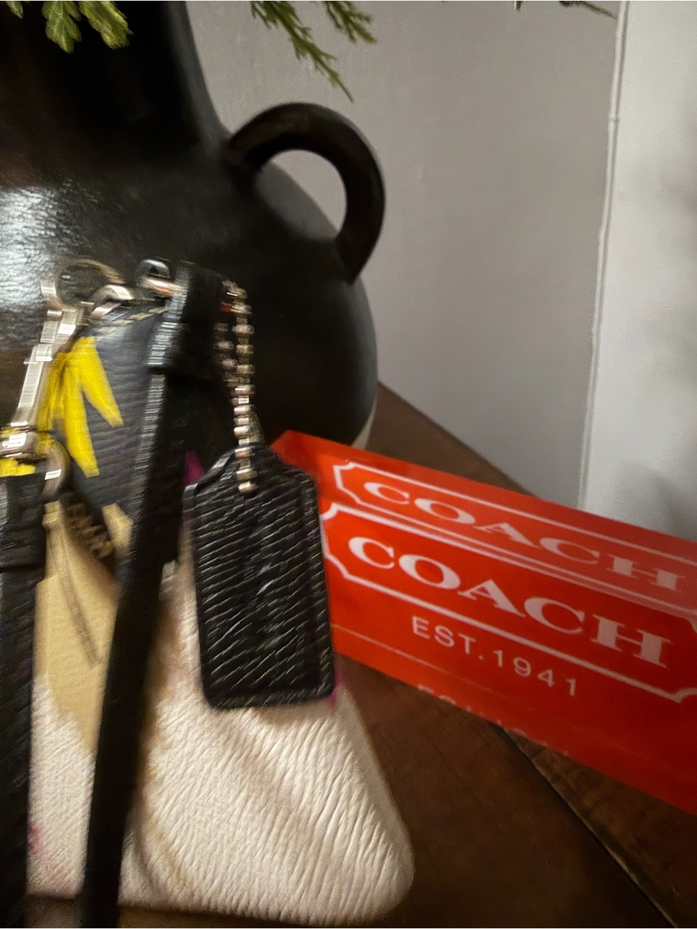 Coach Hawk Feather Design Wristlet - Picture 7 of 12